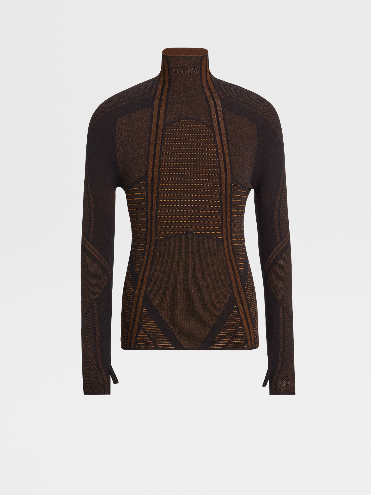 Black Ergonomic Jacquard Long-sleeve Second-skin T-Shirt